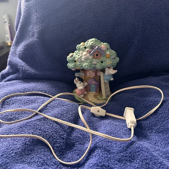 Easter Bunny Tree Night Light - Pastel Green by - Picture 2 of 9